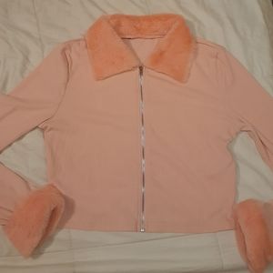NEW Fuzzy Collared Top